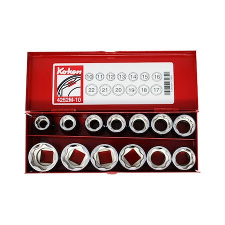 Ko-Ken 1/2 Sq. Dr. Socket set  Surface  13 pieces 4252M-10